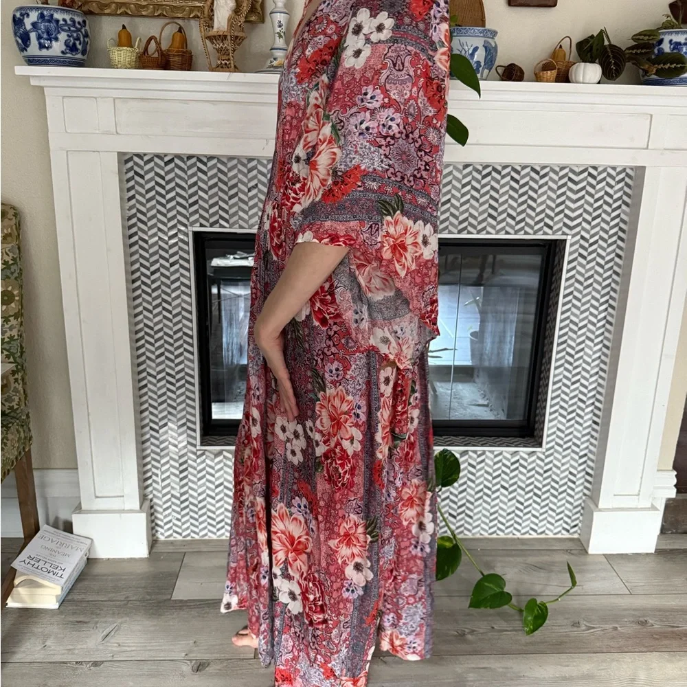 Johnny Was Multicolor Floral Long Sleeve Dress - Picture 4 of 6